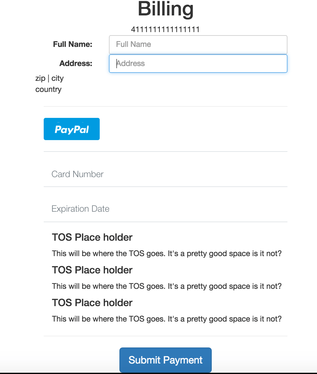 jquery Braintreejavascript collect additional customer information
