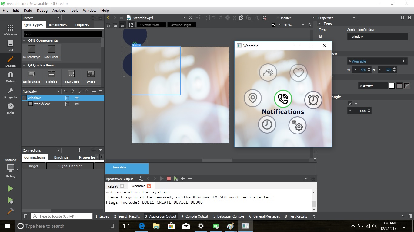 Qt quick designer main.qml messed up upon creating new project or