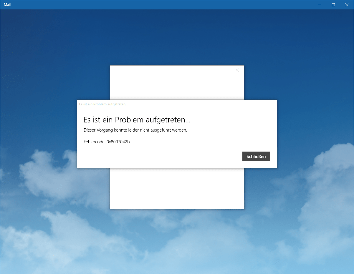 gmail How to solve error 0x8007042b while connecting a