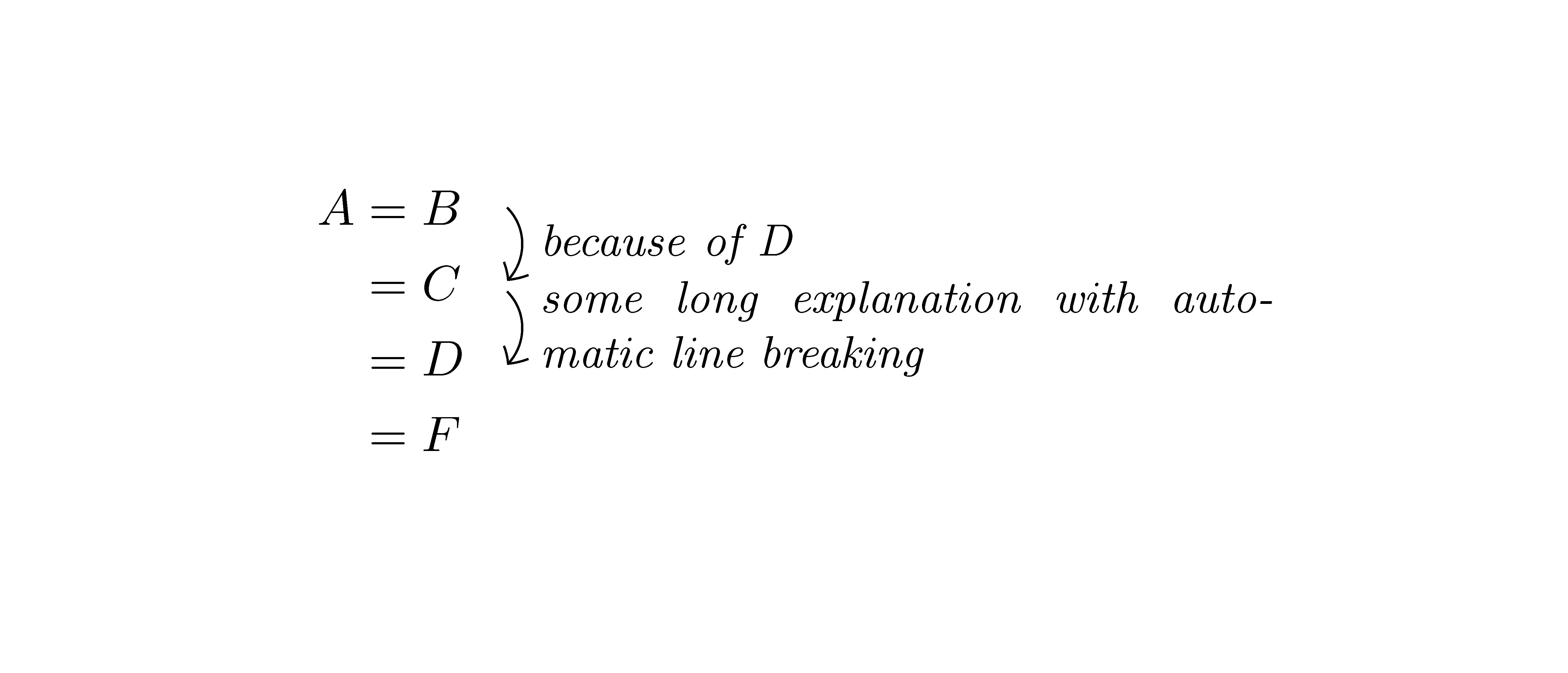 Multiline equations with explanations on some lines TeX LaTeX Stack Exchange