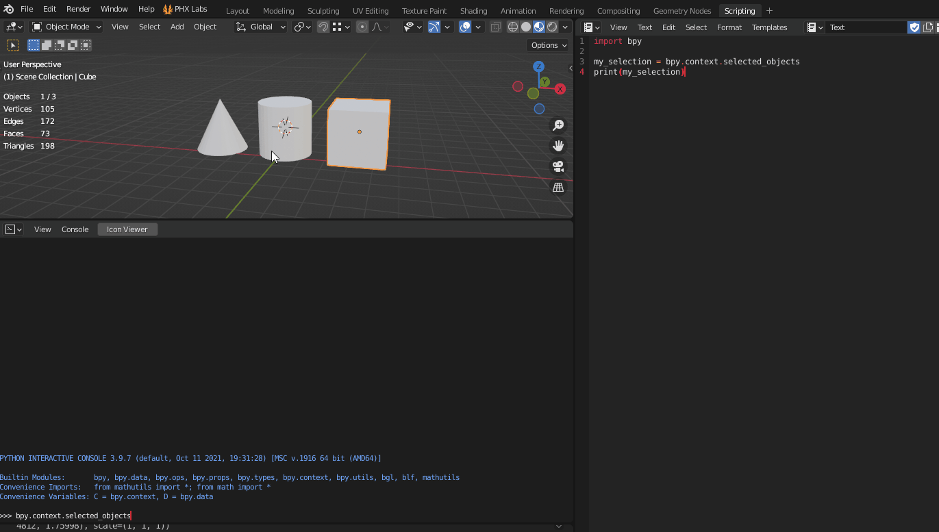 Python Blender Get selected Object in order of Selection Blender