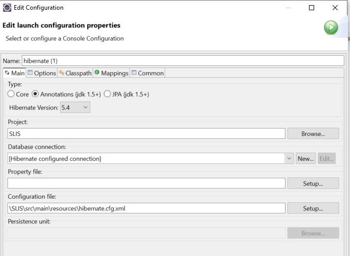jboss hibernate tool configuration, configuration, session factory show normally but database