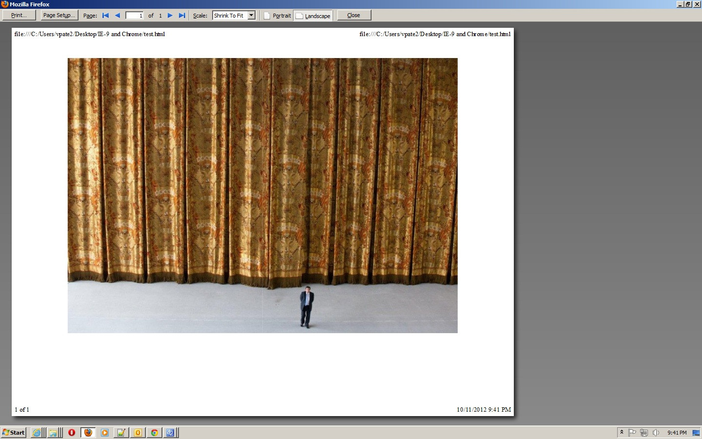 html Print Preview White Border around image in IE and Firefox