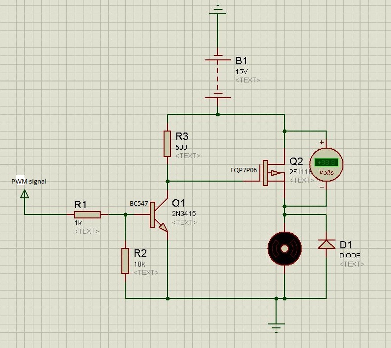 Control de velocidad del motor DC usando Pmos