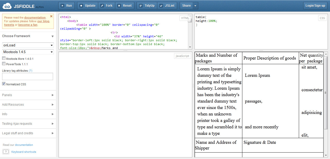 Html Table Font Size Decoration Examples