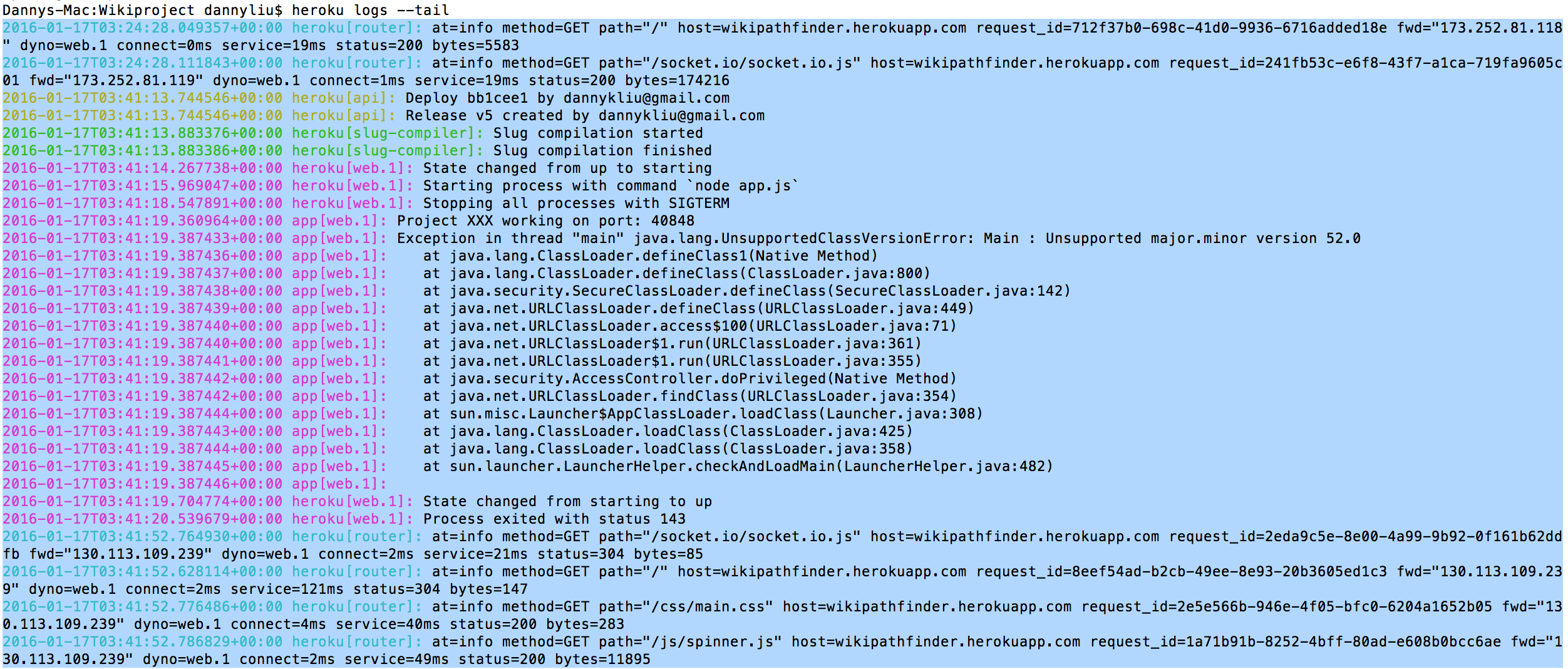 node.js Java unsupported class version on heroku for nodejs app