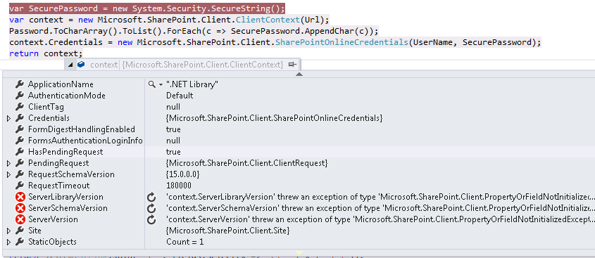 Error Microsoft.SharePoint.Client