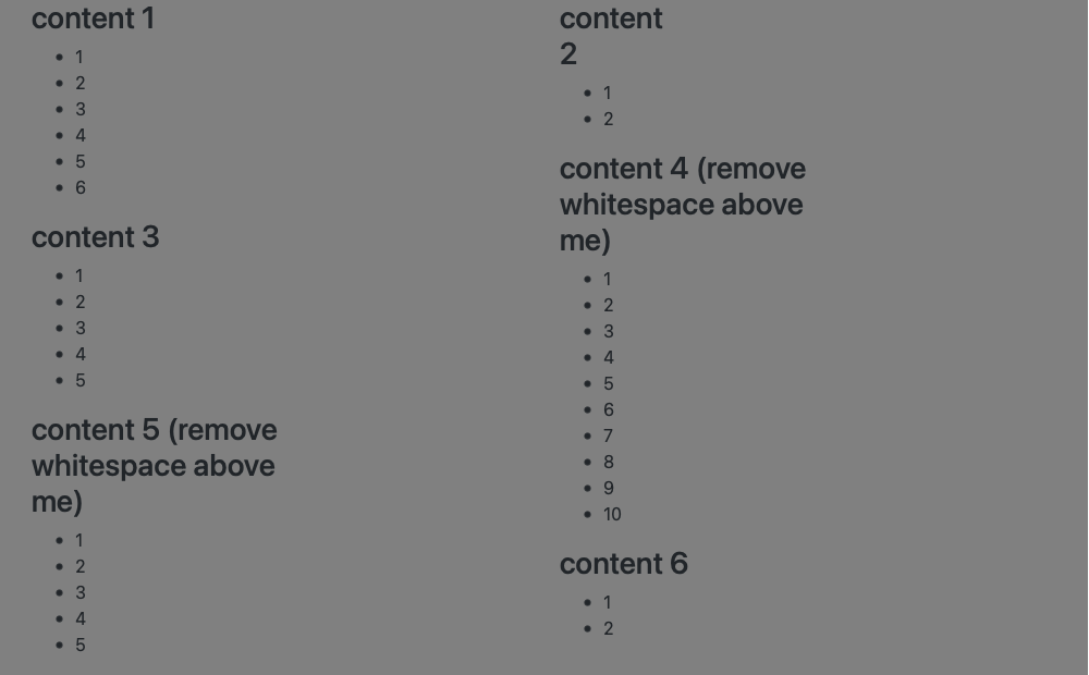 html How do I remove the whitespace under these divs and have them