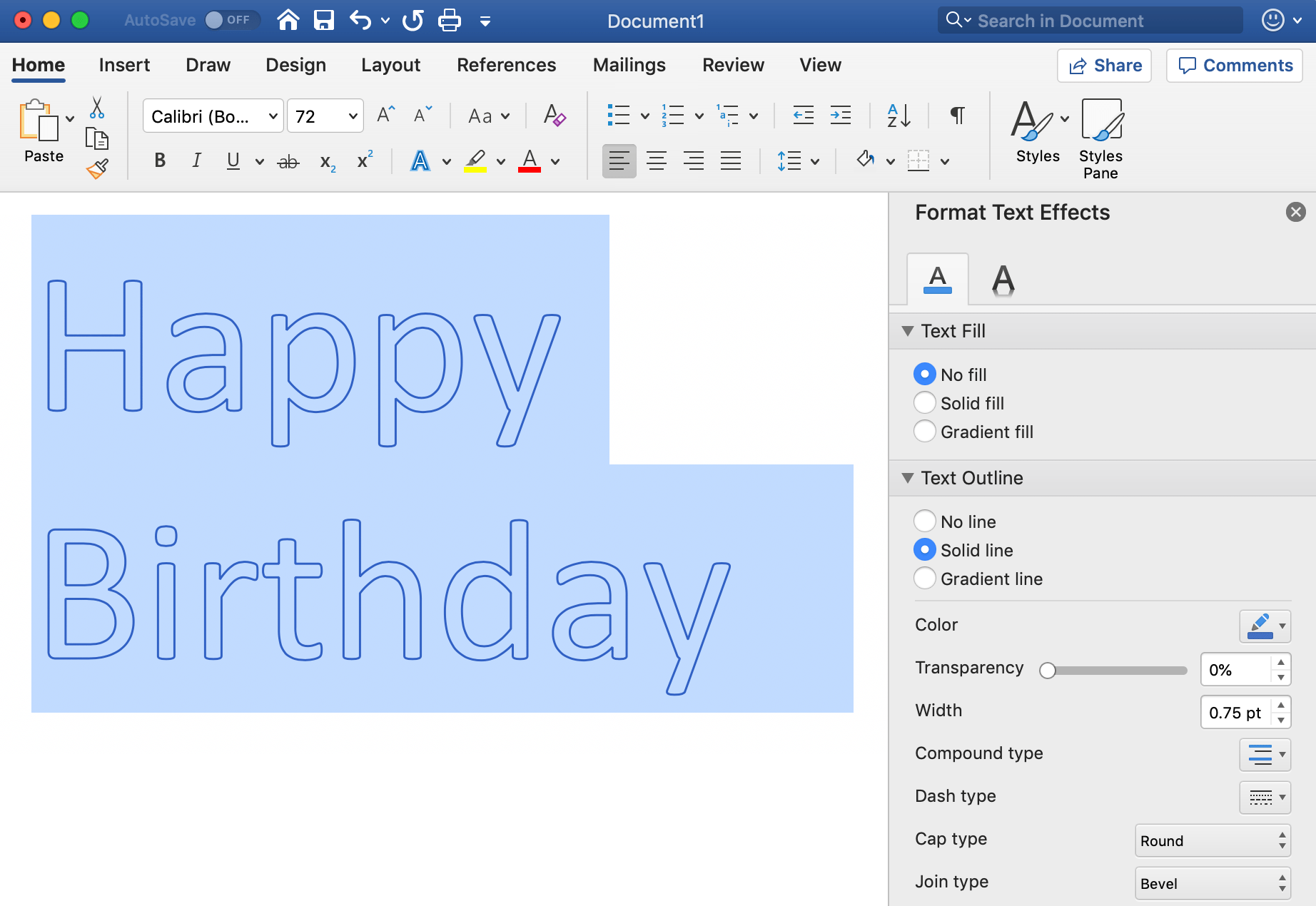 macos ¿Puedo crear fuentes dibujadas como se indica en Word