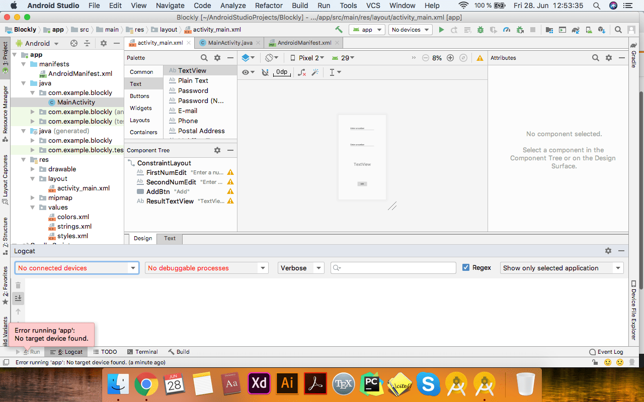 Error running 'app No target device found. Android Studio 3.6 Preview