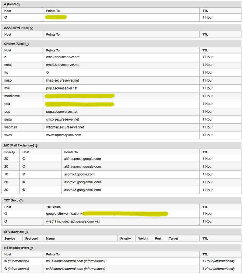 dns Switching from Squarespace to hosted WordPress site w/ domain at