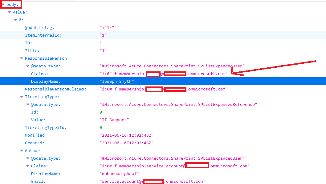 flow extract the email address from the claim field inside the