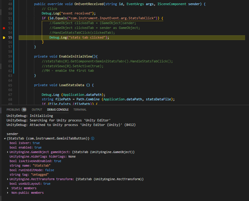 unity3d referencing a gameObject from a c interface event in Unity Stack Overflow