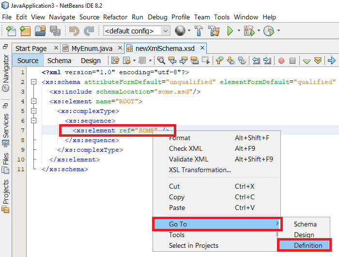 how to find xsdtype definition using netbeans IDE Stack Overflow