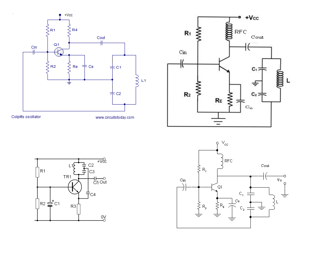 Differences between Colpitts oscillator circuit designs SolveForum
