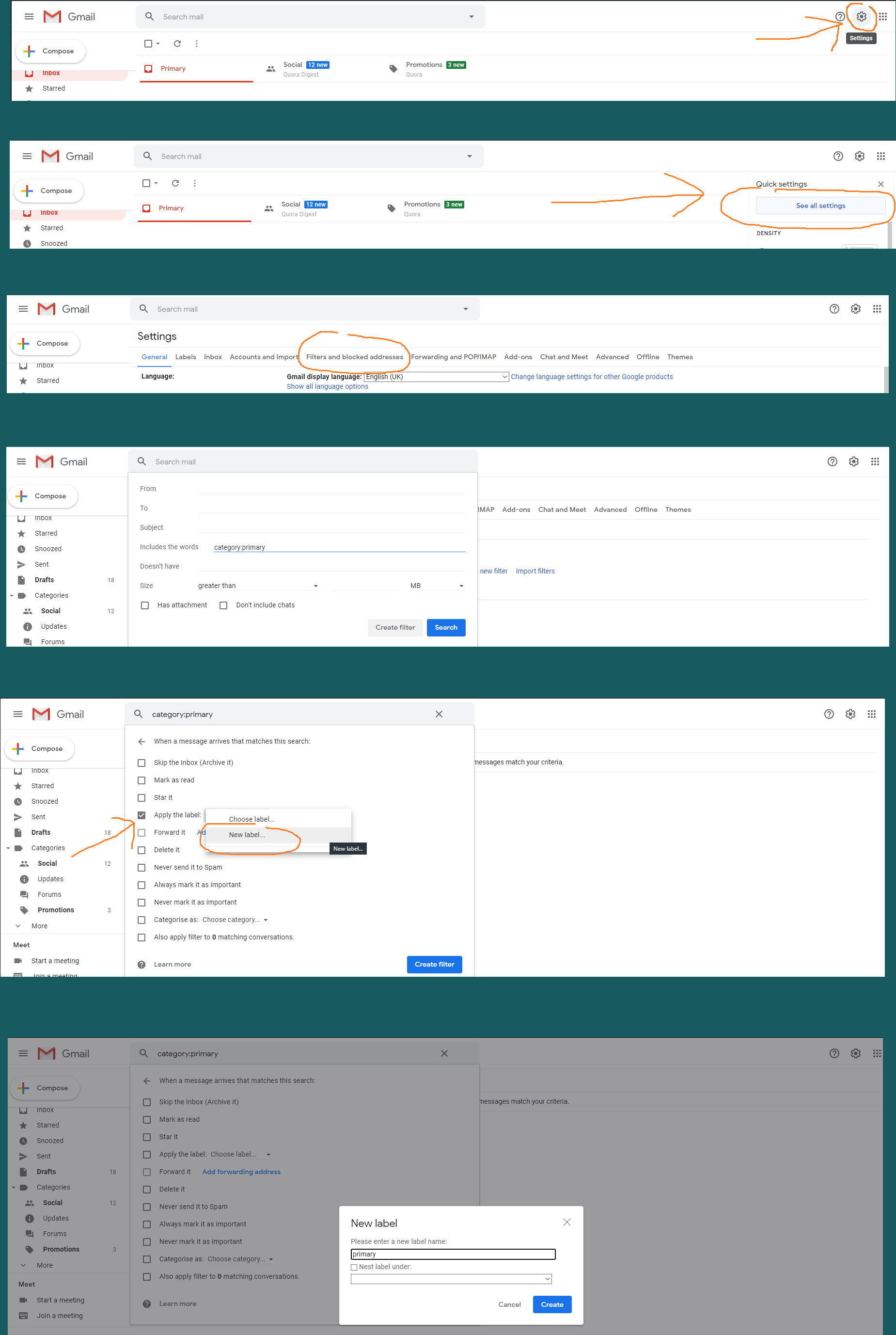 java Determining which Gmail Tab an email is placed