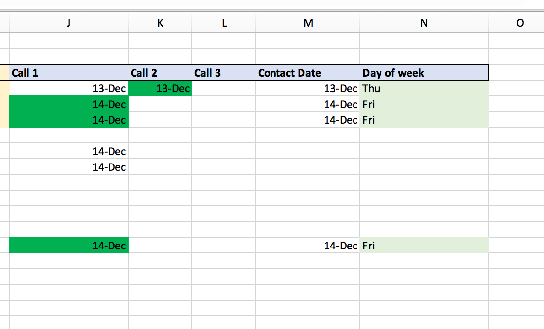 microsoft excel IF cell is green add date Super User