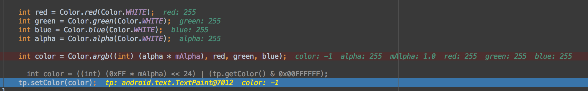 android - Color.argb(255, 255, 255, 255) returns -1 - Stack Overflow