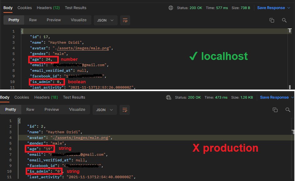 laravel return number and boolean as string Dev solutions