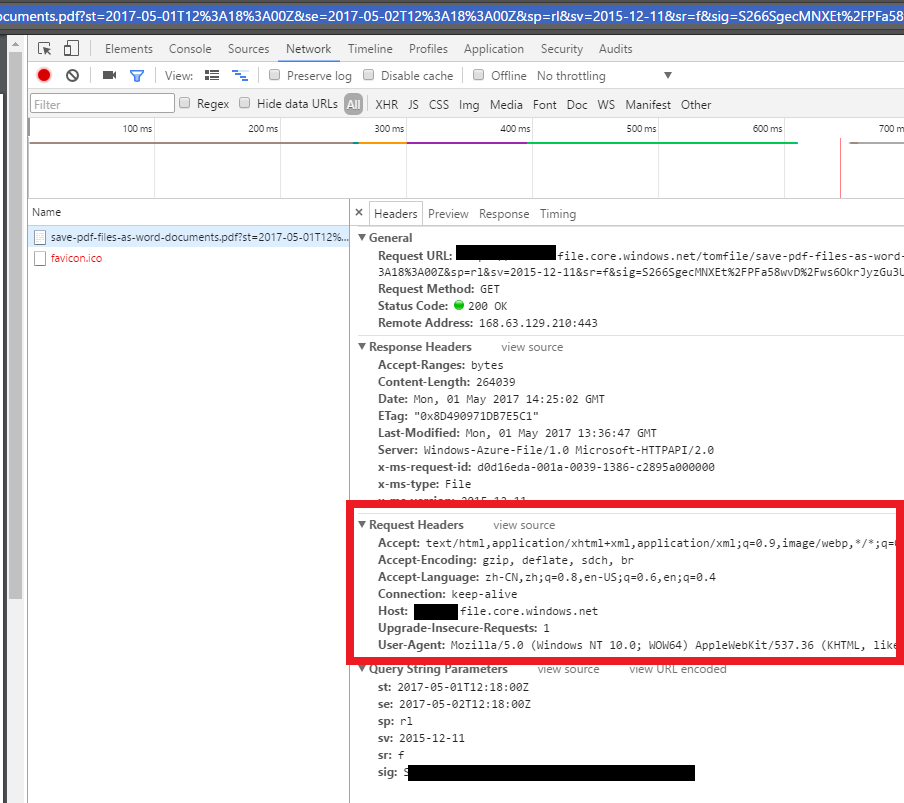 Azure File Storage Error Condition Headers Are Not Supported