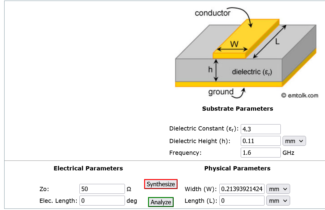 pcb design NEOM8N Microstrip Line Calculator Electrical