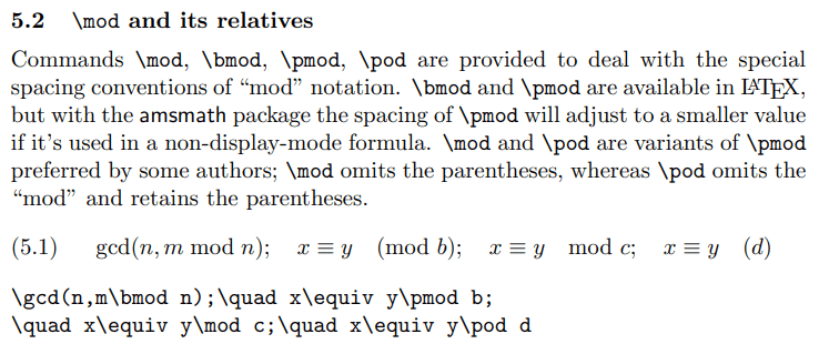 spacing - Why is the 'mod' function in LaTeX so wide? (extra space on