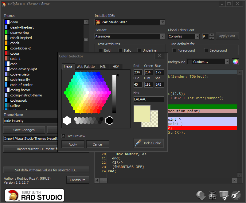 ide Delphi Editor Color scheme Stack Overflow