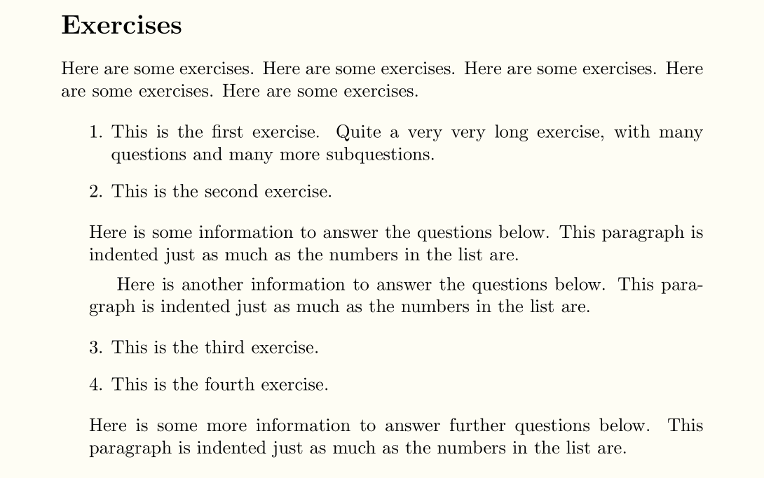 lists How to remove indent on nonitem text inside an enumerated