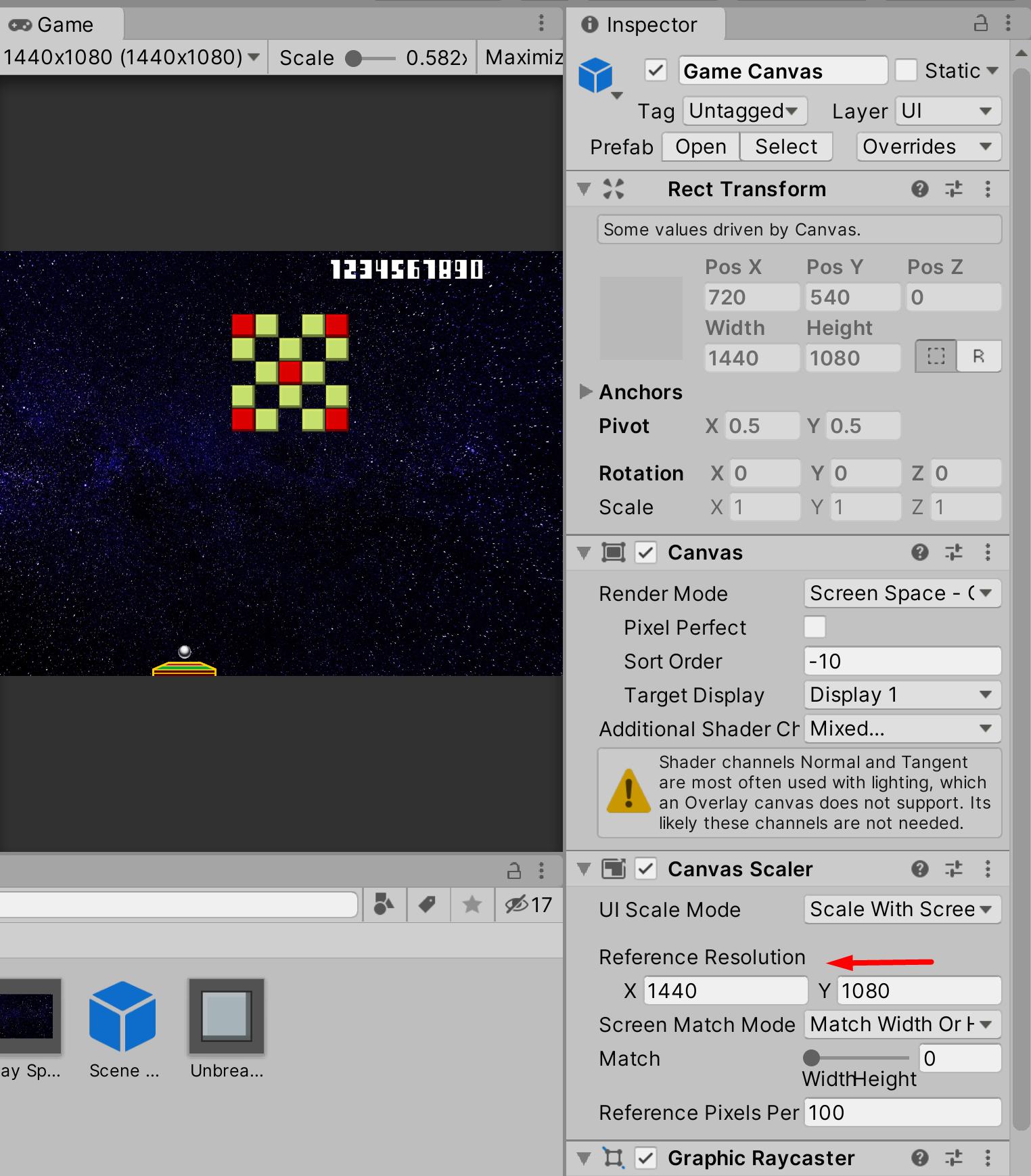 2d Unity difficulty placing text within the reference resolution of