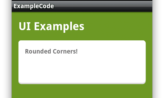 Android Rounded Corners TextView XML Layout with custom Header Stack