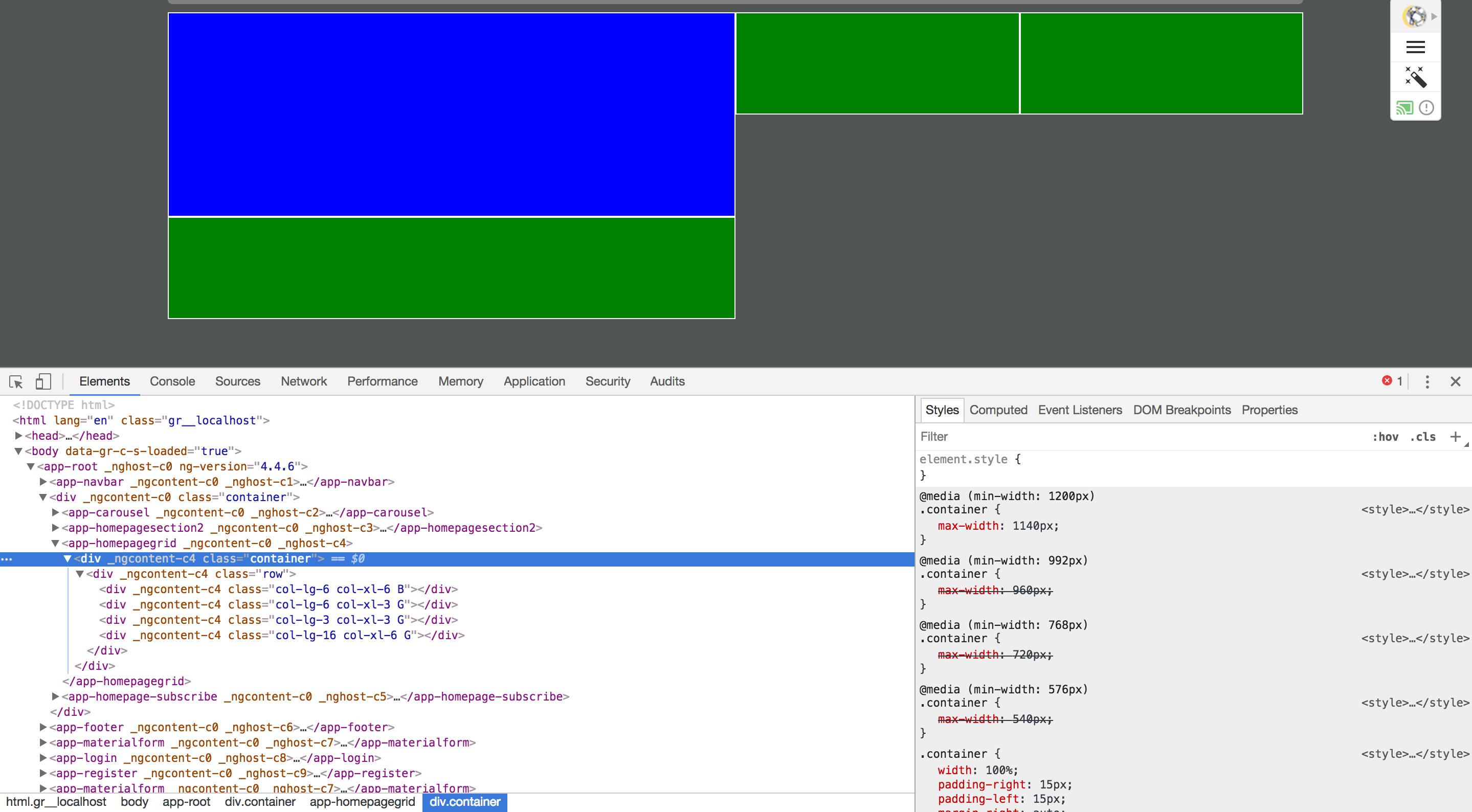 css Bootstrap 4 Grid issue with Angular 4 Stack Overflow
