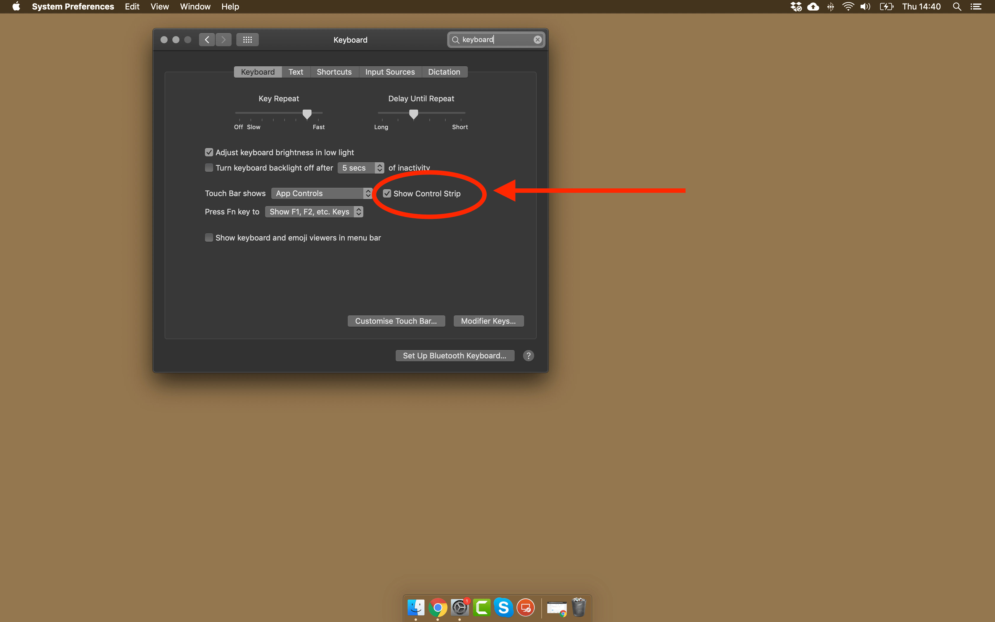 MacBook Pro Touch Bar control strip gone Ask Different