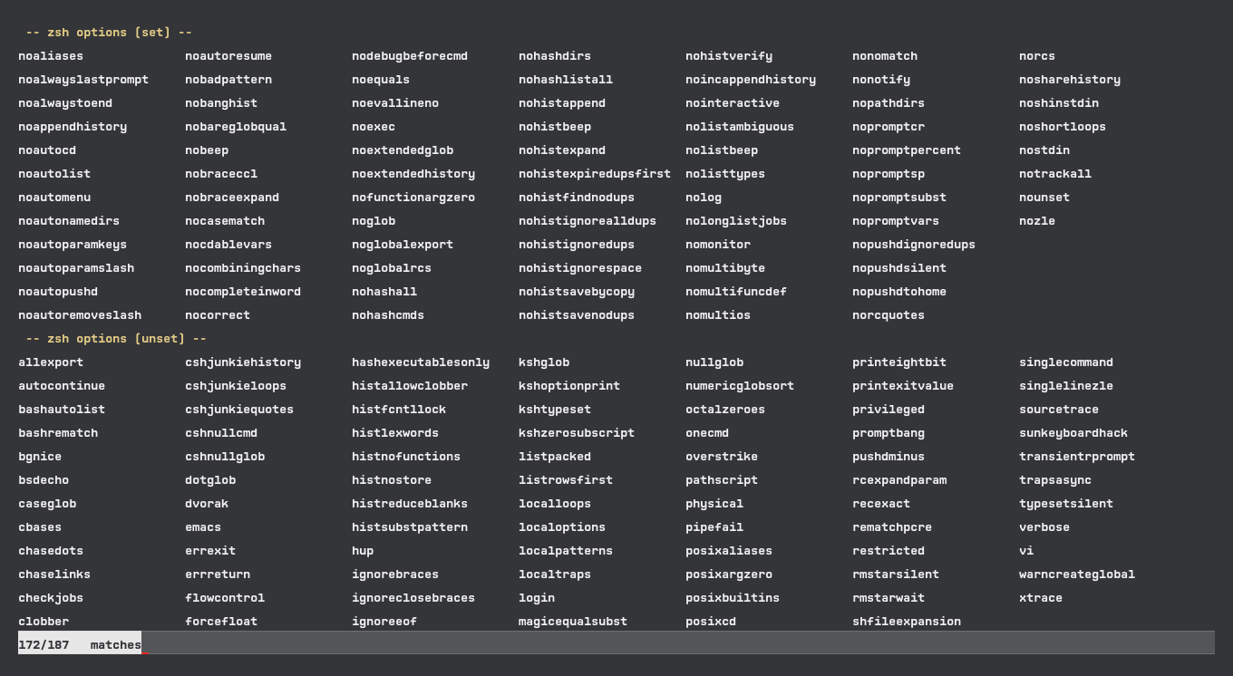 environment variables How to view default zsh settings (HISTSIZE