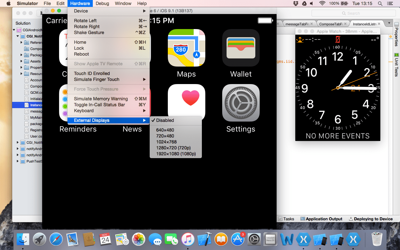 apple watch how to connect applewatch os1 with xcode 7.1 simulator