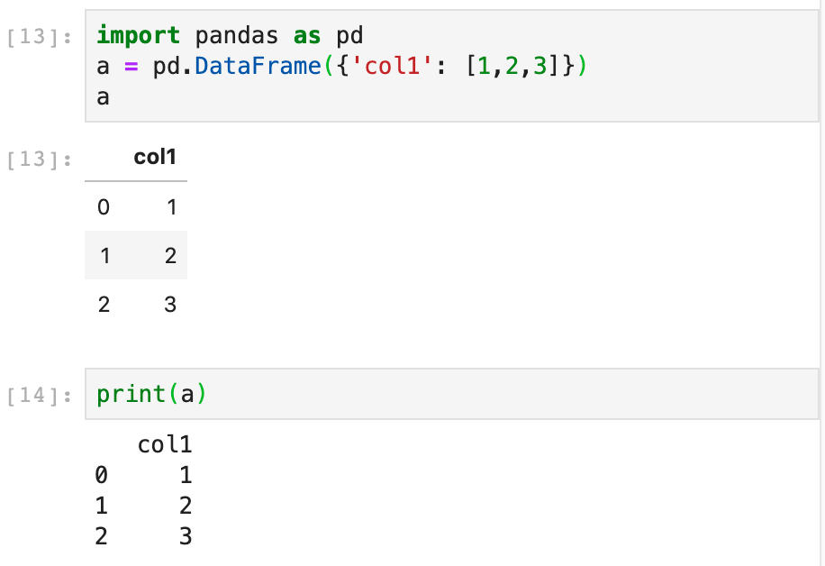 In Python what is it called when you see the output of a variable