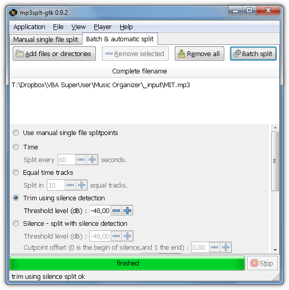 Trim multiple mp3 files at once Super User