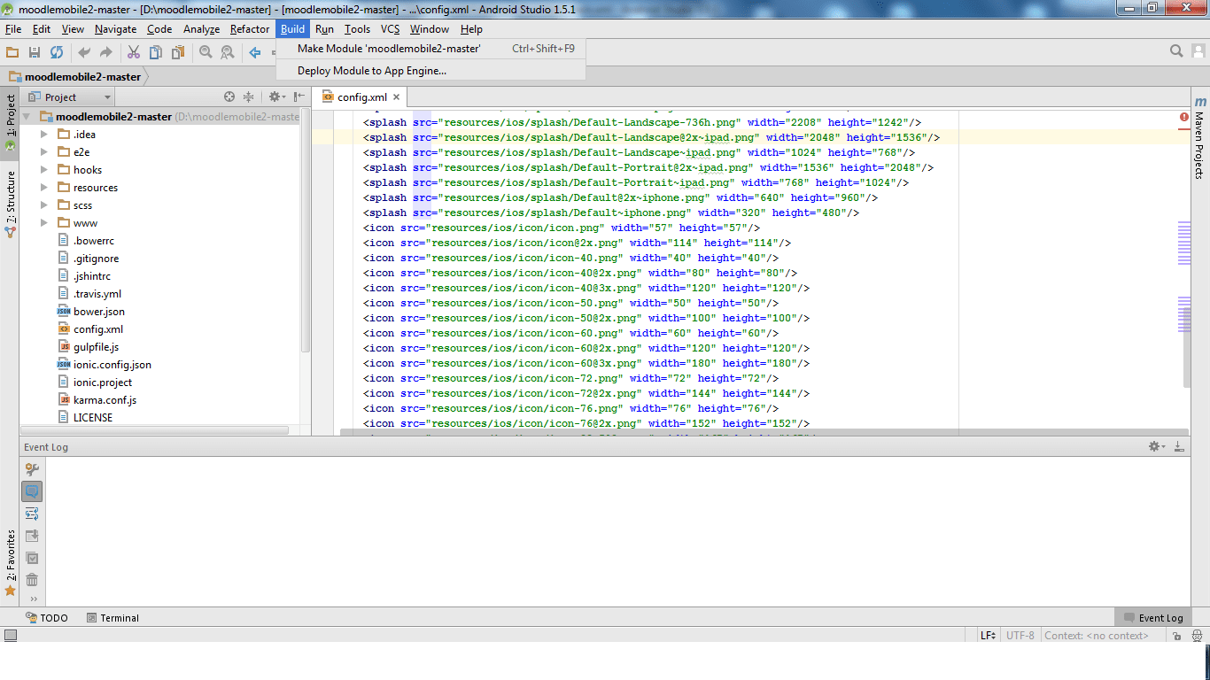 android studio Moodle custom mobile application white screen Issue
