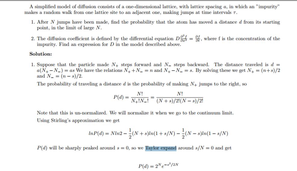 calculus Statistical PhysicsTaylor expanding Mathematics Stack