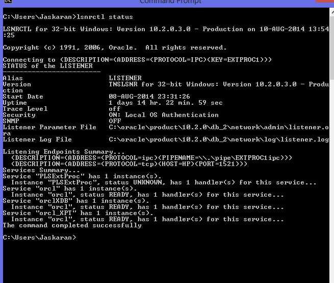 oracle TNS listener does not correctly know of the SID given in