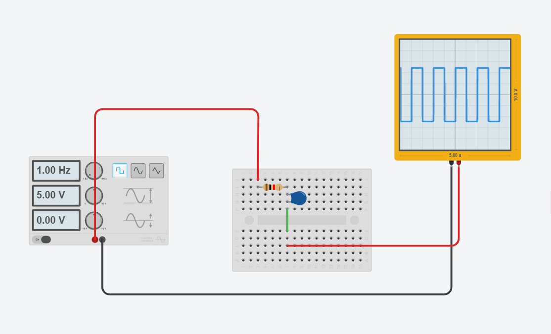 Electronic Simulating chargedischarge of a capacitor in TINKERCAD