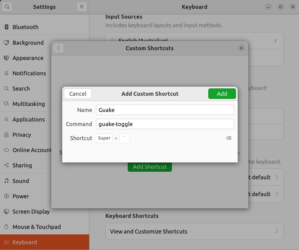 keyboard How to configure Guake toggle with Super + `? Ask Ubuntu