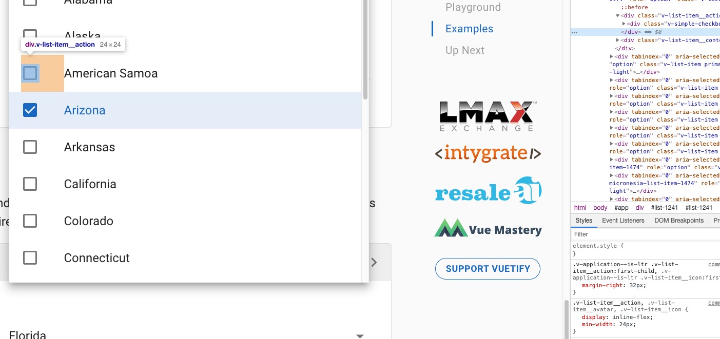 vue.js Vuetify checkboxes are HUGE Stack Overflow