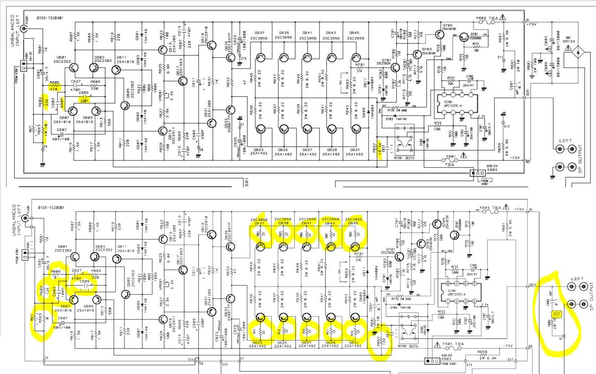 Purpose of additional base resistors in pp a/b audio amplifier