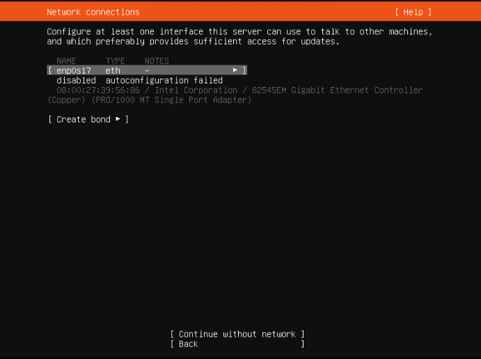 networking Install Ubuntu VirtualBox Bridged Network not