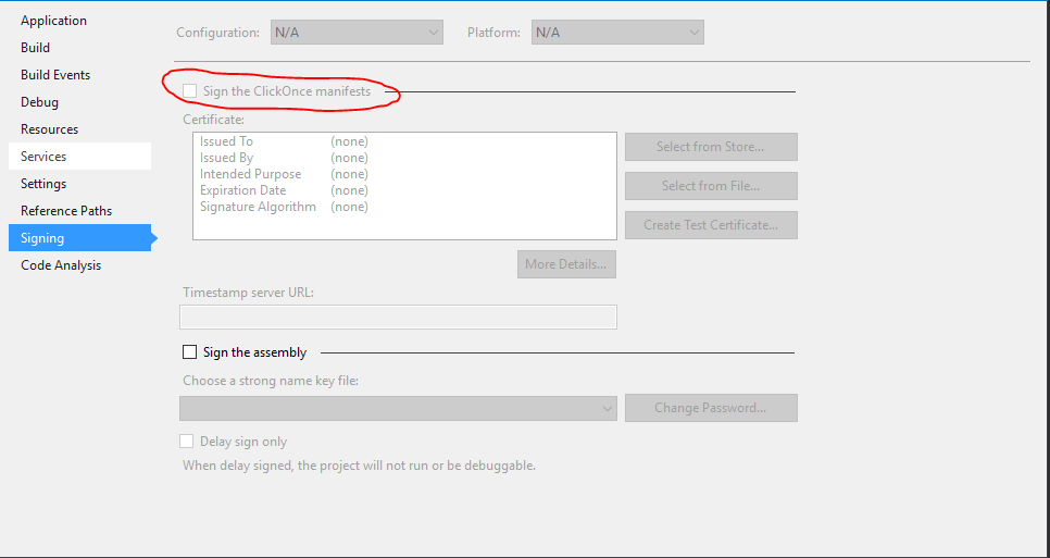 visual studio 2010 “Unable to find manifest signing