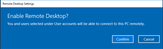 Can't enable remote desktop in Windows 10 Pro Super User