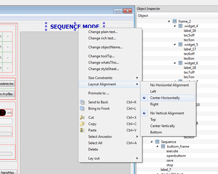 qt Setting alignment on QtDesigner but software does not comply