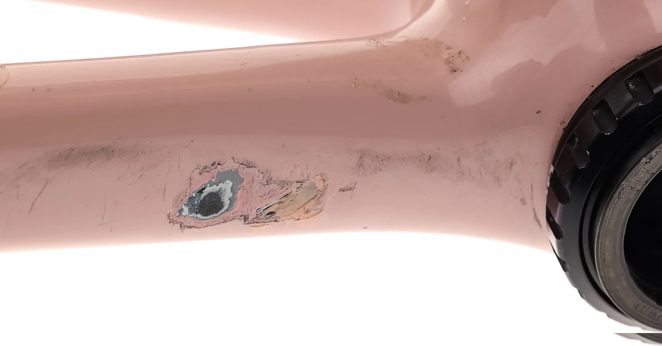 How bad/deep is this chip on a carbon fiber bike frame? Bicycles