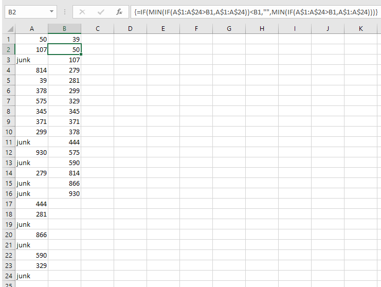 excel Column with strings and numbers to column only with numbers