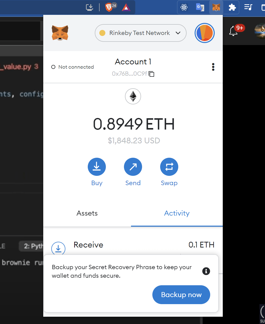 [Solved] insufficient gas funds error on rinkeby infura using brownie
